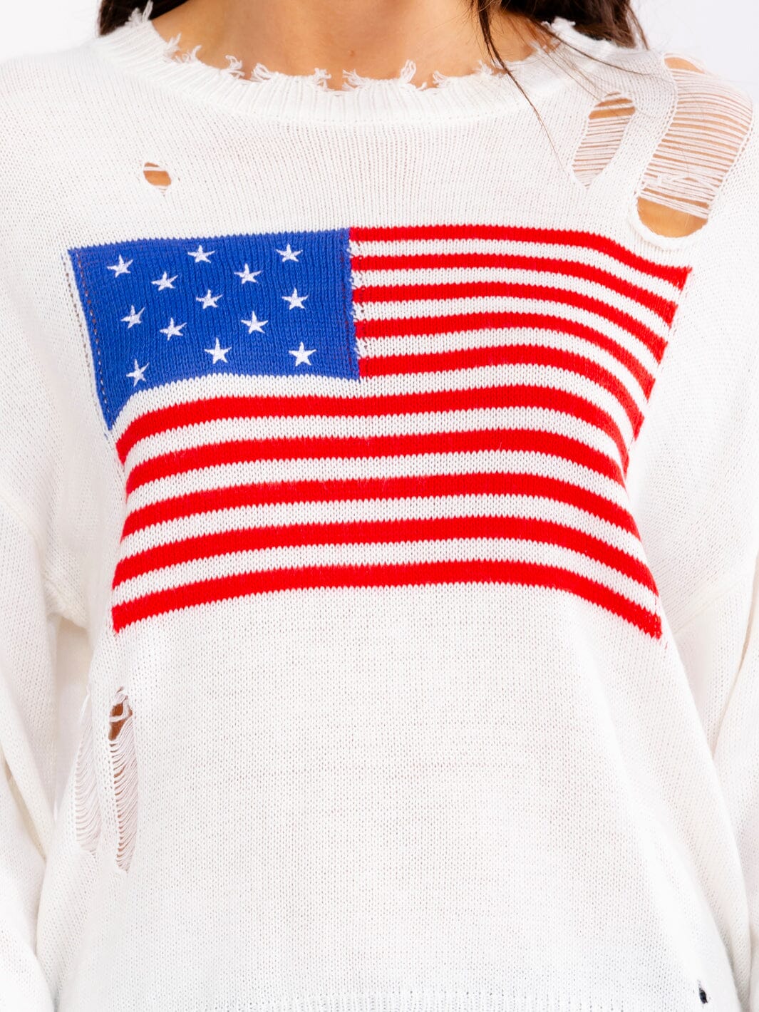 Distressed Flag Sweater