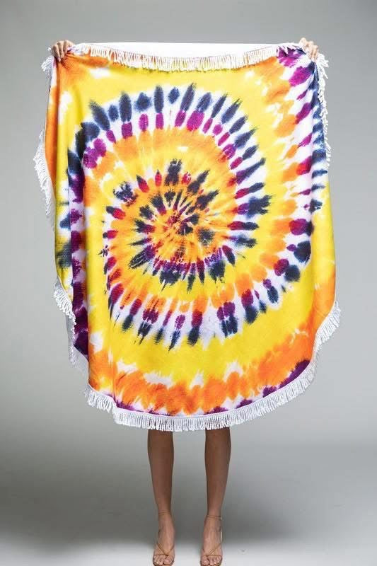 Tie Dye Round Beach Towel