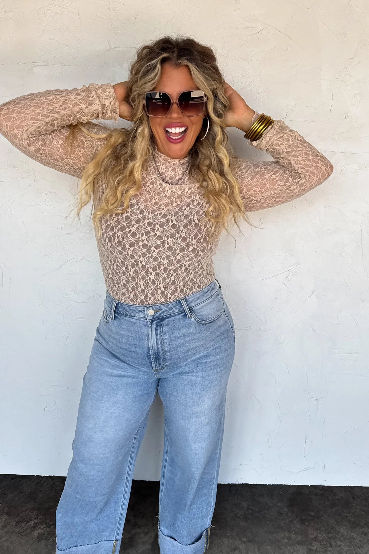 Preorder - Jolie Lace Thumbhole Top - Multiple Color Options