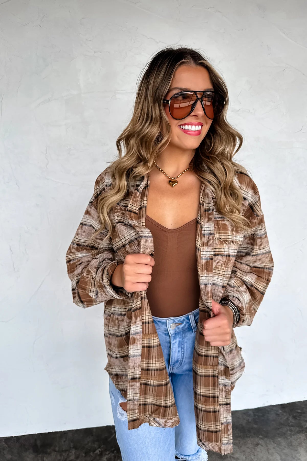 Preorder - Juniper Bleached Plaid Top