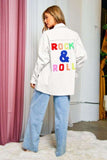 Multi Color Letters Fringed Hem Detail Shirt - 2 Color Options