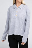 Brushed Melange Hacci Collared Sweater - 5 Color Options