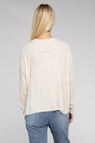 Washed Ribbed Dolman Sleeve Round Neck Top - 3 Color Options