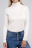 Ribbed Turtle Neck Long Sleeve Top - 2 color options