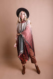 Herringbone Tweed Hooded Frayed Edge Poncho - Multiple Color Options