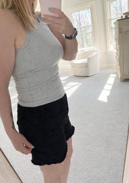 Built In Bra Racer Back Ribbed Tank