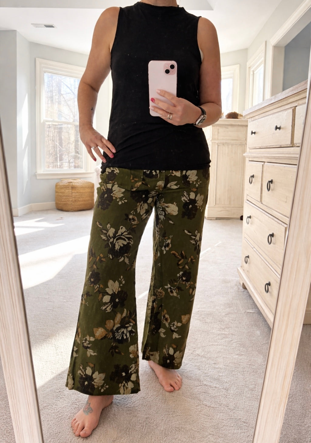 Floral Patch Pocket Jeans