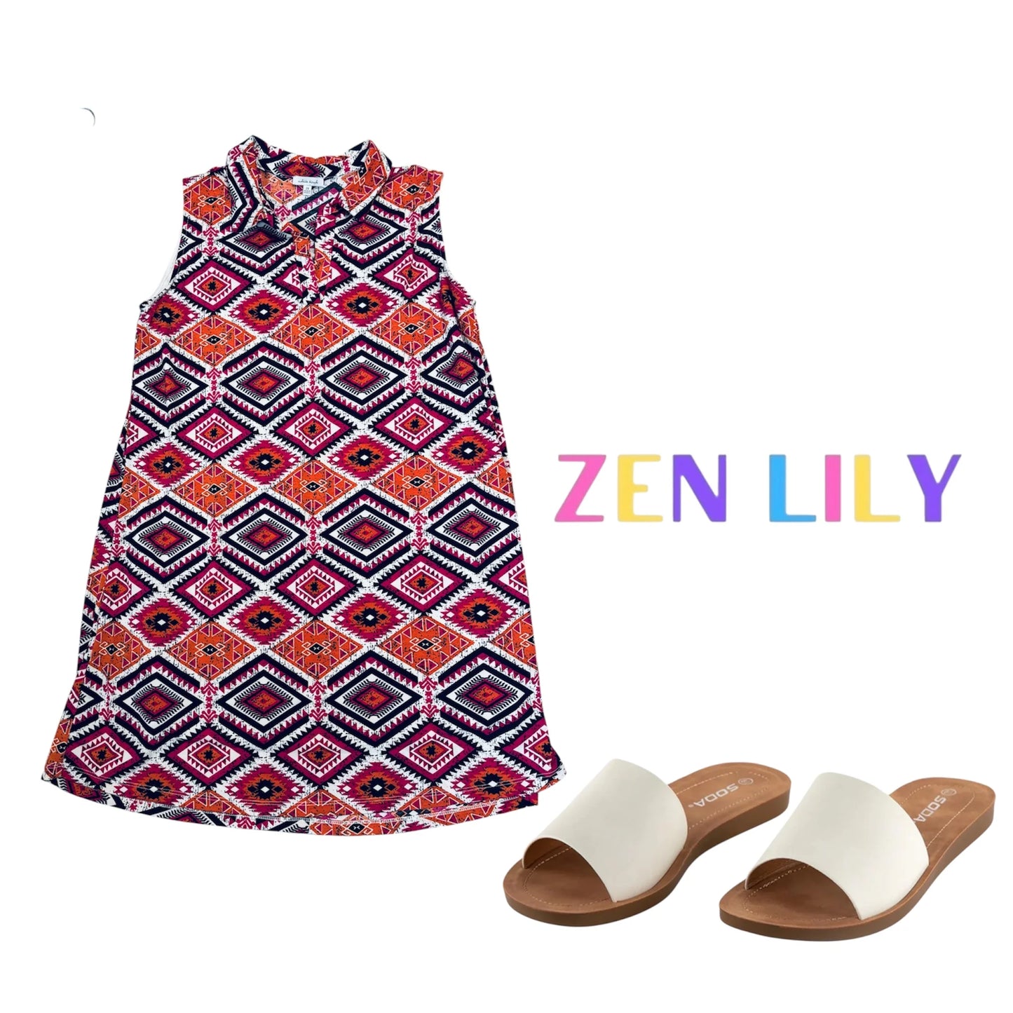 2X/3X White Birch Dress and Soda Sandal Bundle