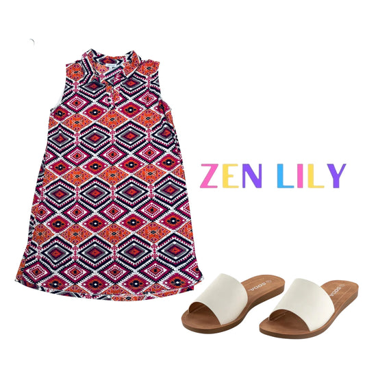 2X/3X White Birch Dress and Soda Sandal Bundle