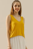 Ninexis  V-Neck Curved Hem Tank-multiple options