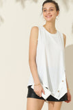 Round Neck Button Side Tank-multiple color options