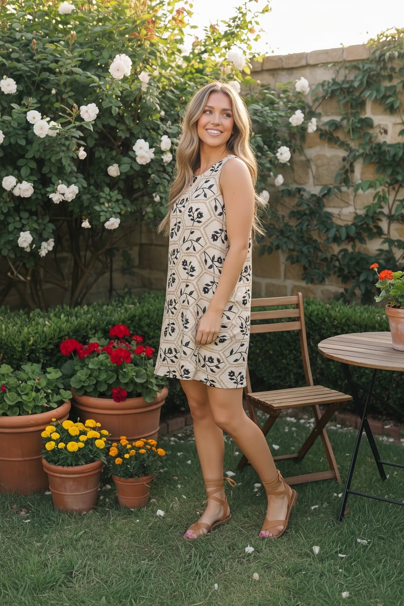 Floral Embroidered Hexagon Dress