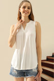 Ninexis Notched Sleeveless Top-multiple options