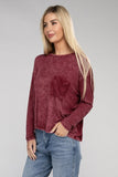 Washed Ribbed Dolman Sleeve Round Neck Top - 3 Color Options