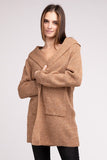 Hooded Open Front Sweater Cardigan - Multiple Colors Available