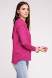 Melange Hi-Low hem Round Neck Sweater - Multiple Colors Available