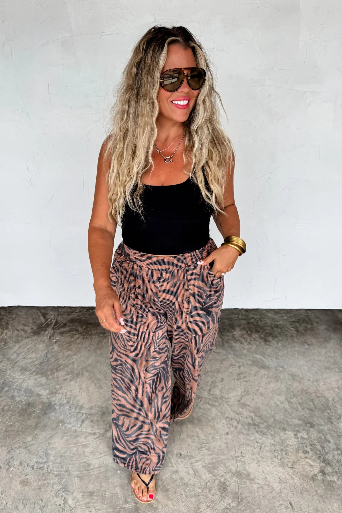 Preorder - Zebra Haddie Wide Leg Pants