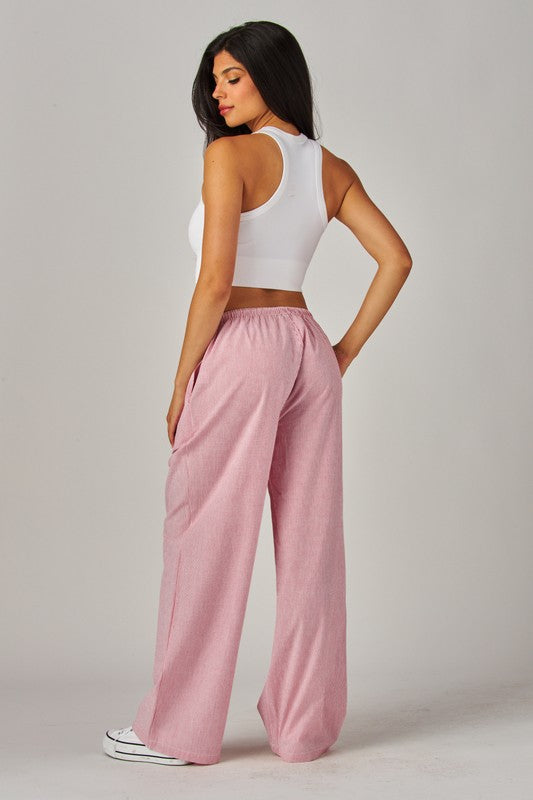 Striped Drawstring Boxer Pants