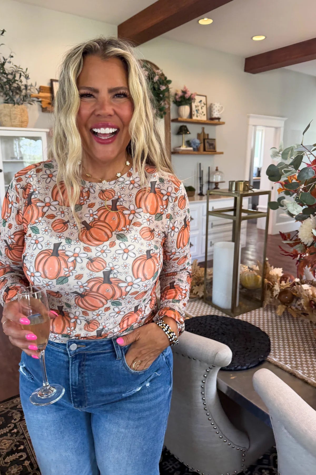 Harvest Bloom Mesh Top