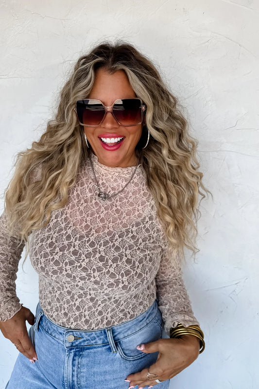 Preorder - Jolie Lace Thumbhole Top - Multiple Color Options