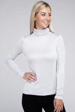 Ribbed Turtle Neck Long Sleeve Top - 2 color options