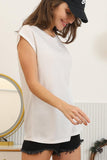 Round Neck Cap Sleeve Top