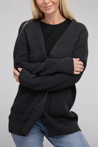 Low Gauge Waffle Open Cardigan Sweater - 6 Color Options