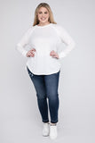 Plus Melange Baby Waffle Long Sleeve Top - Multiple Colors Available