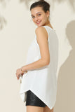 Round Neck Button Side Tank-multiple color options