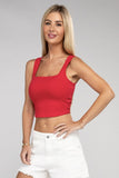 Cotton Square Neck Cropped Cami Top - 6 Color Options