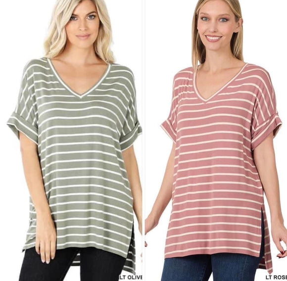 Zenana Striped Tunic