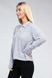 Brushed Melange Hacci Collared Sweater - 5 Color Options