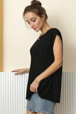 Round Neck Cap Sleeve Top