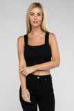 Cotton Square Neck Cropped Cami Top - 6 Color Options