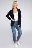 Melange Open Front Sweater Cardigan - Multiple color options