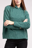 Hooded Brushed Melange Hacci Sweater - Multiple Colors Available