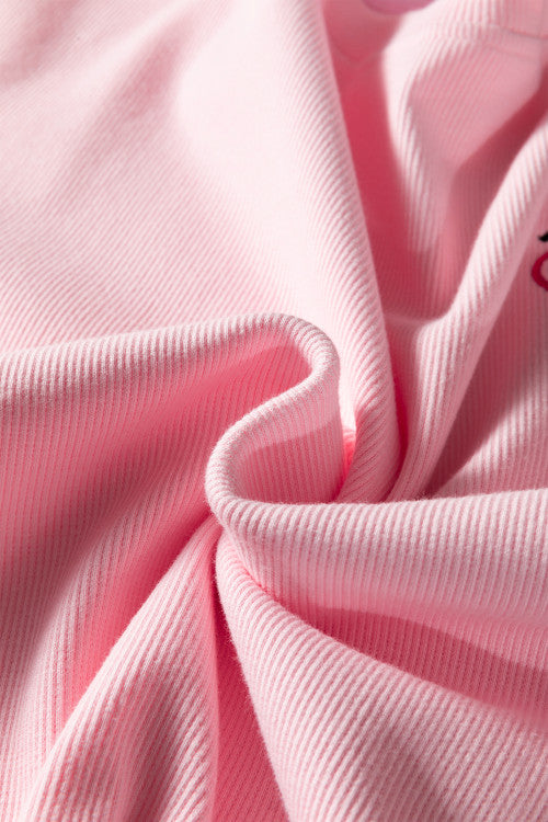 XO Ribbed Embroidered Top