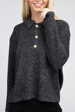 Brushed Melange Hacci Collared Sweater - 5 Color Options