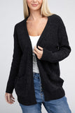 Melange Open Front Sweater Cardigan - Multiple color options