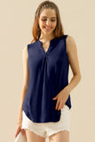 Ninexis Notched Sleeveless Top-multiple options