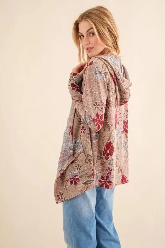 Light Weight Hooded Cardigan With Pockets