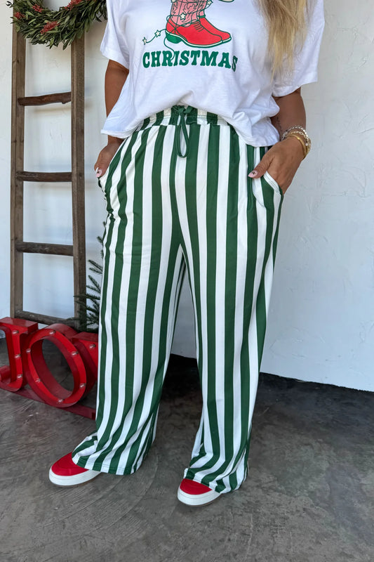 Preorder - Christmas Vertical Vibes Striped Pants - 2 Options