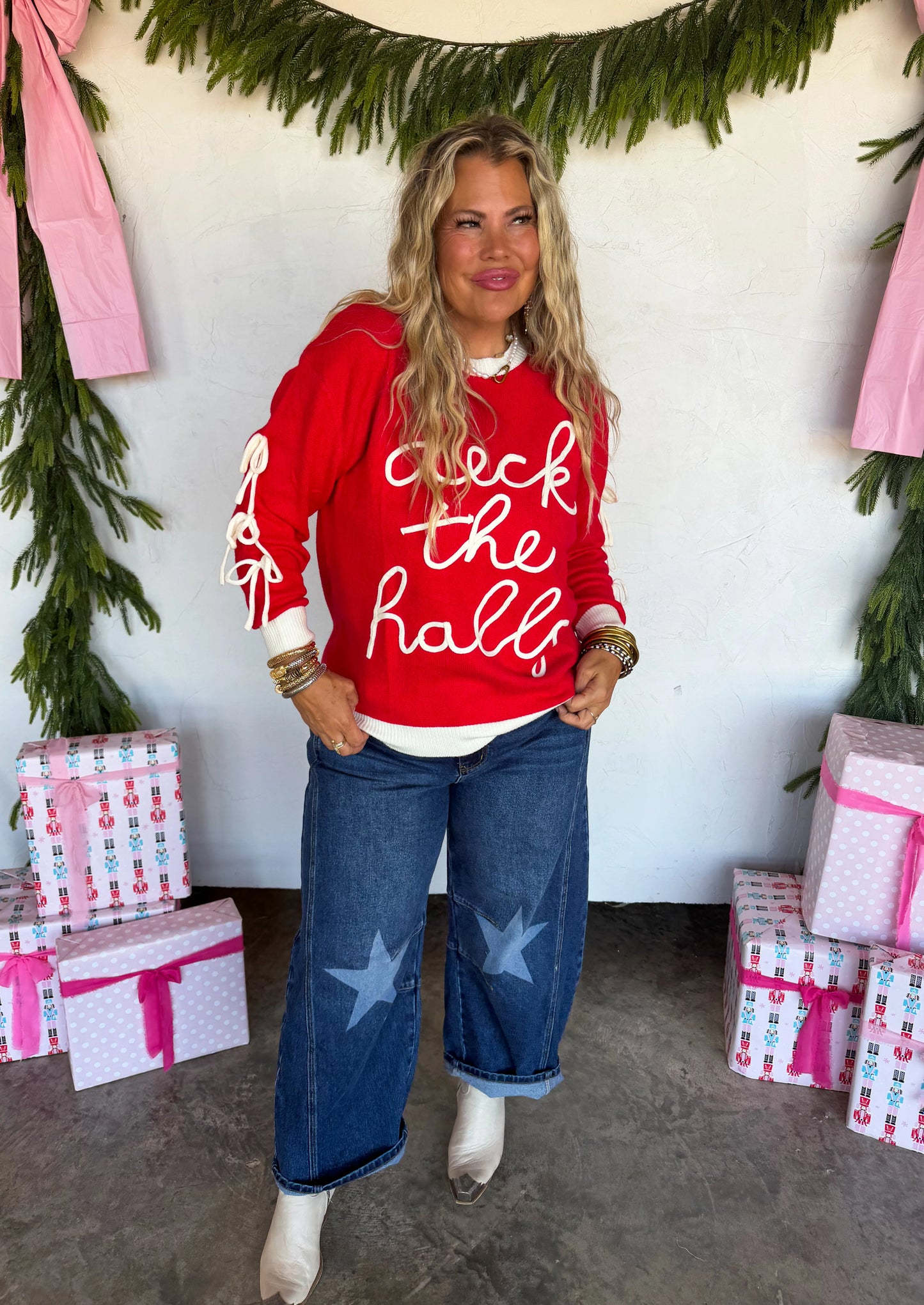 Deck The Halls Bow Sweater - 2 Options