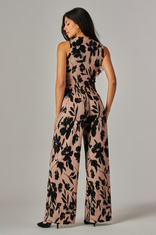 Crinkled Floral Print Set