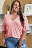 Bamboo V-Neck Drop Shoulder Tee - Multiple Color Options