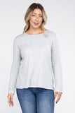 Plus Cotton Crew Neck Long Sleeve T-Shirt - Multiple color options