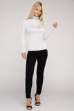 Ribbed Turtle Neck Long Sleeve Top - 2 color options