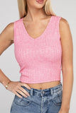 Ribbed Scoop Neck Cropped Sleeveless Top - 7 Color Options