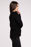 Melange Hi-Low hem Round Neck Sweater - Multiple Colors Available