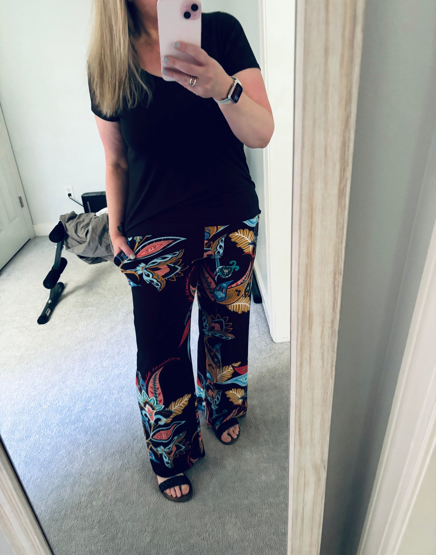 Printed Wide Leg Lounge Pants